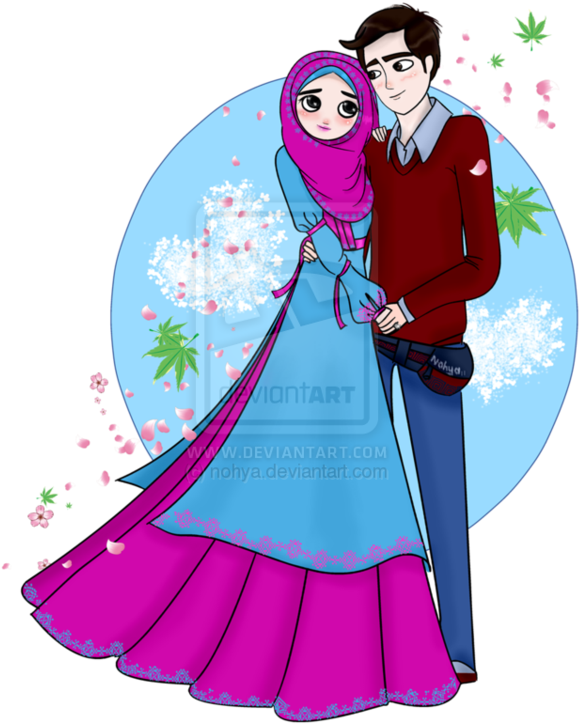 Married Couple Nohya On Deviantart Couple Love Pinterest - Muslim Wedding Couple Clipart Png (752x1063), Png Download