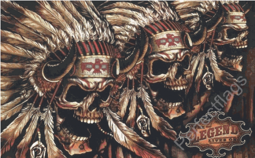 3 Skulls Flag (500x500), Png Download