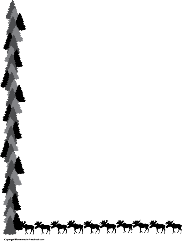 Moose Border Png Clipart Moose Deer Clip Art - Moose Border (582x768), Png Download