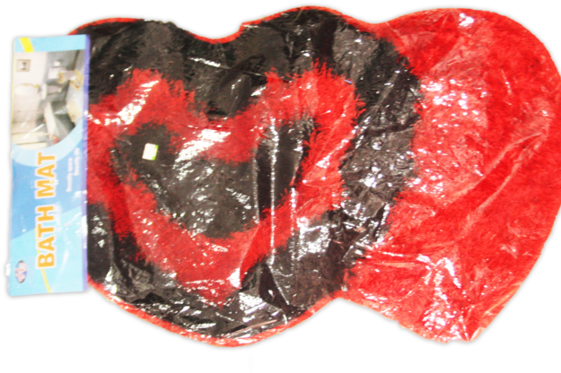 Love Shape Bath Mat Red & Black - Love (639x481), Png Download