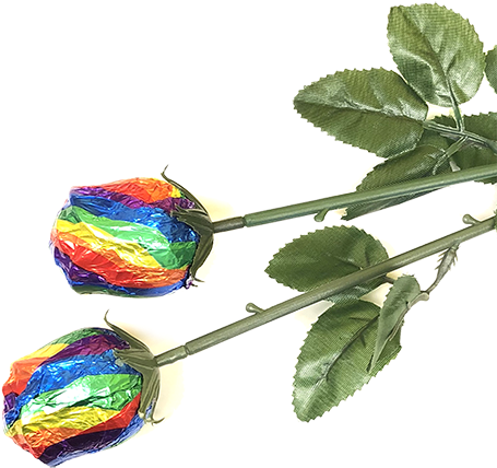 Rainbow Foiled Belgian Chocolate Color Splash Roses - Garden Roses (500x500), Png Download