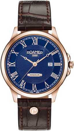 706856 49 42 - Roamer Men's Brown Leather Strap Chronograph Watch (345x600), Png Download