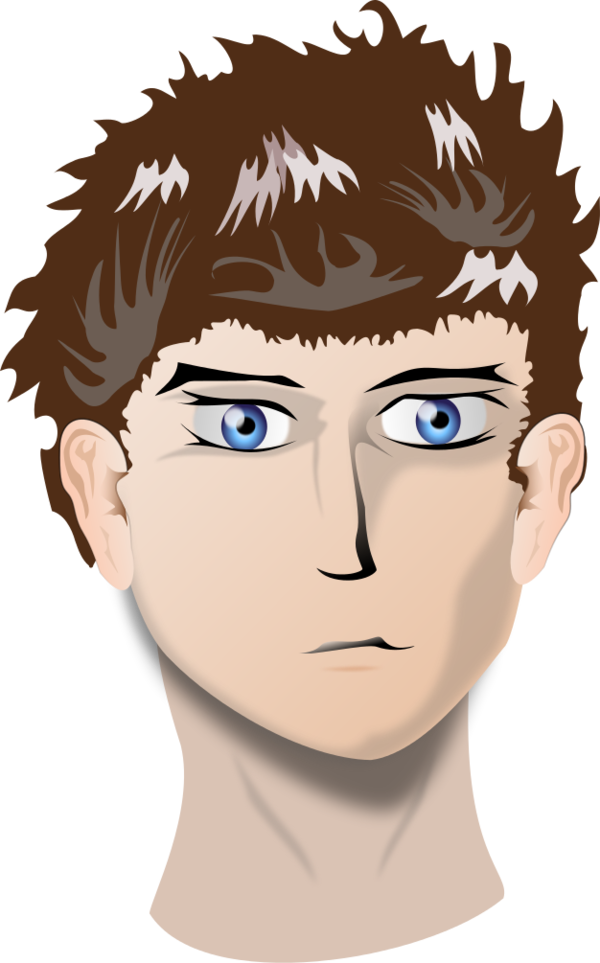 Head Of Boy With Blue Eyes - Human Head Clipart (600x963), Png Download