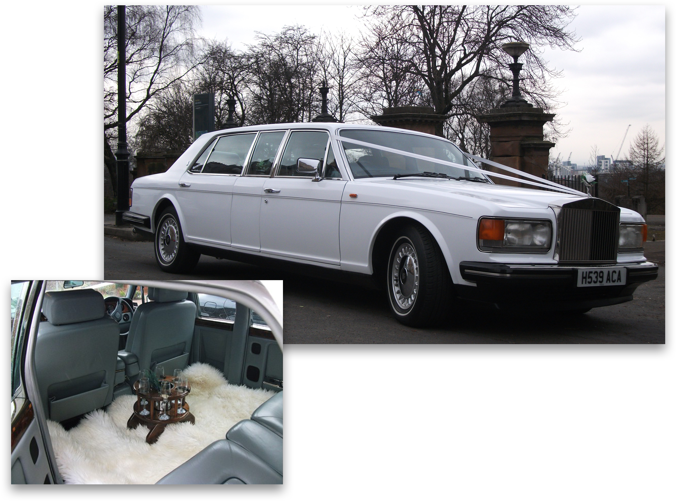 White Ribbon Wedding Cars White Rolls Royce Wedding - Car (2400x1800), Png Download