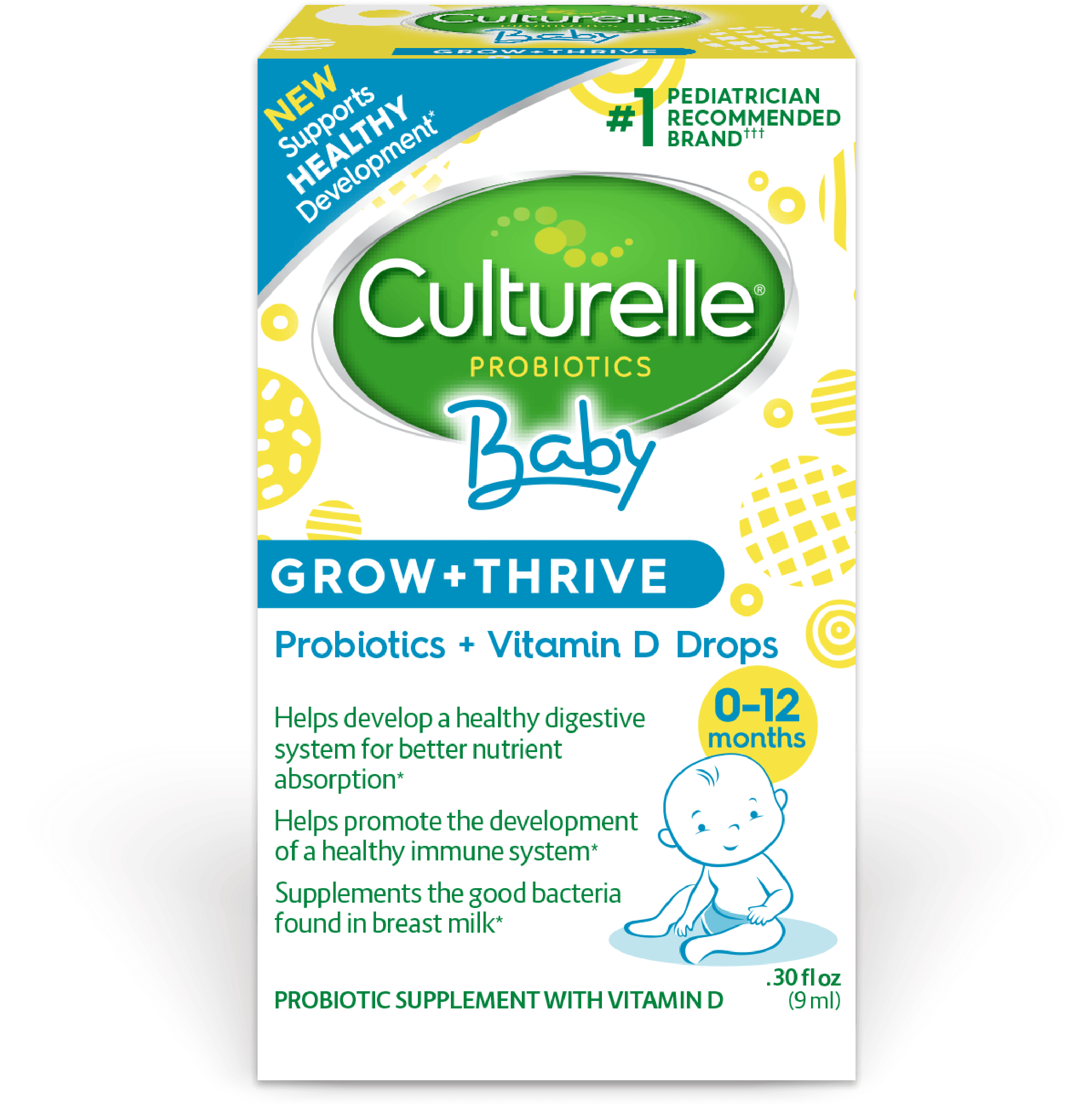 Culturelle Baby Grow And Thrive Drops Product Box - Culturelle Baby Probiotic (4346x2742), Png Download