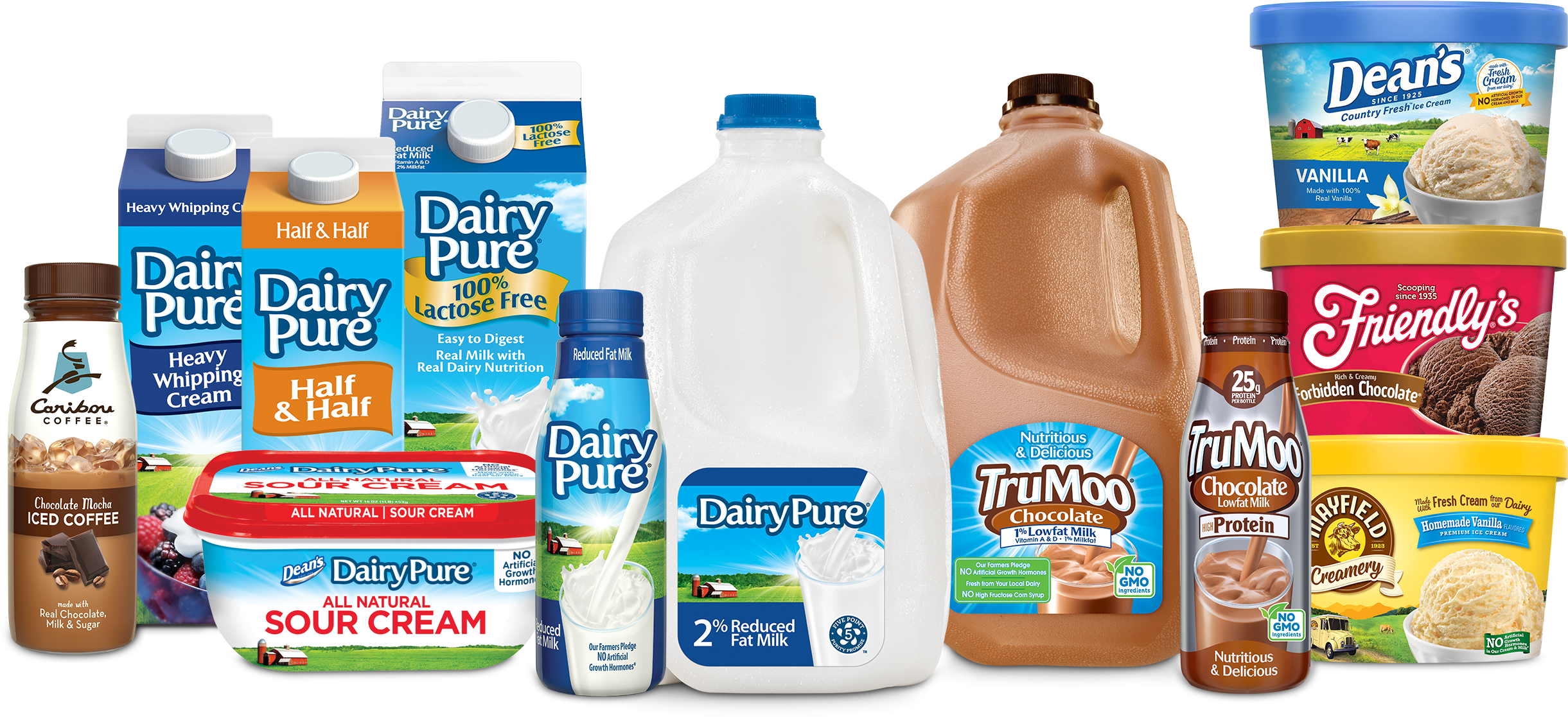 Dean Foods' Portfolio Of Products (2628x1274), Png Download