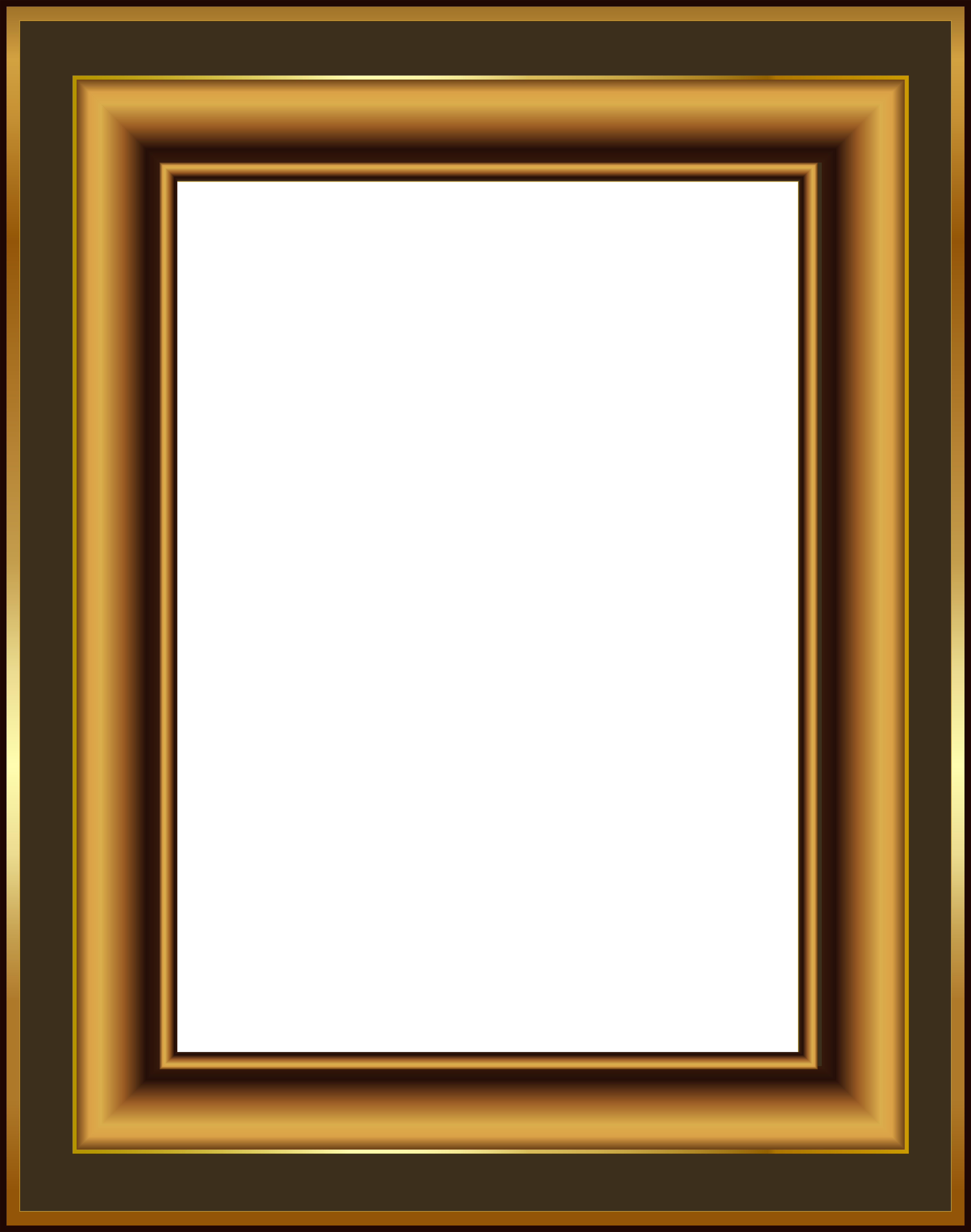 Brown And Gold Classis Transparent Png Frame (6303x8000), Png Download