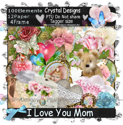 I Love You Mom - Garden Roses (395x400), Png Download