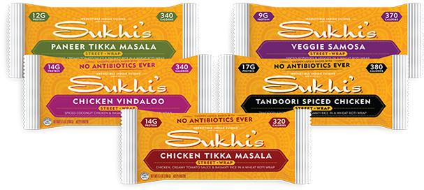 Street Wraps - Sukhi's Chicken Tikka Masala Street Wrap - 5.5 Oz Bag (640x400), Png Download