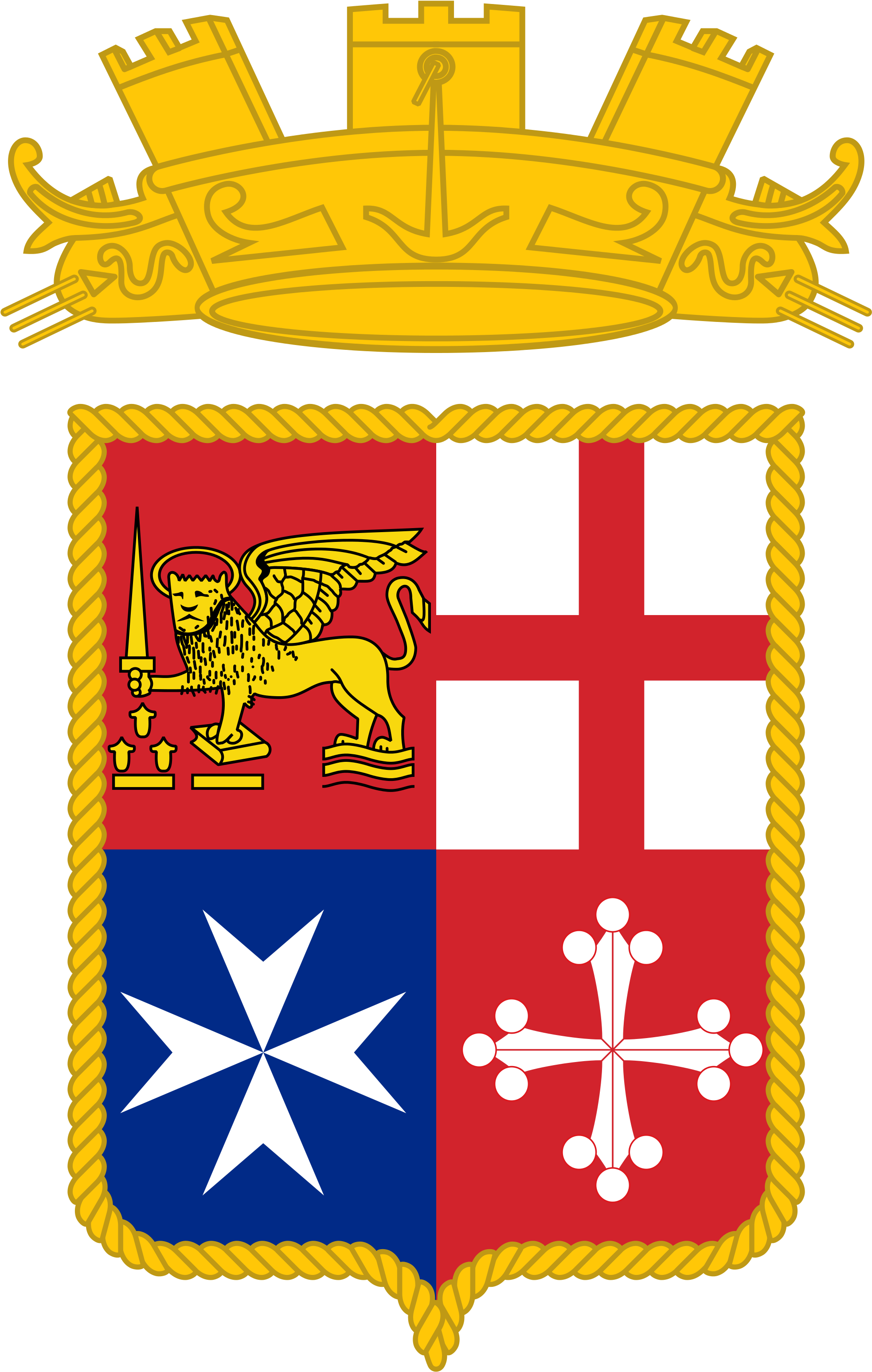 Marina Militare Italiana Logo Ideas - Flag: Merchant Naval Jack Of Italy (2000x3103), Png Download