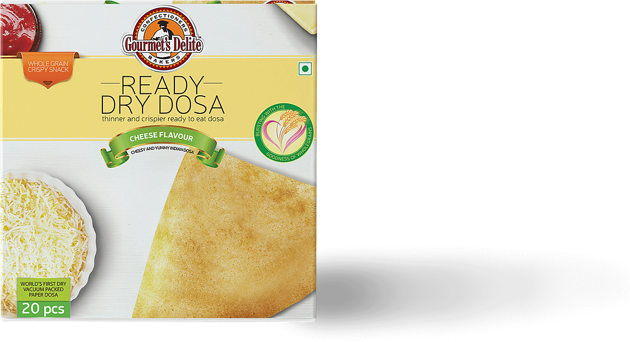 Snack Packaging Design, Branding, Box Design , Mumbai, - Gourmet's Delite Ready To Eat Dry Dosa, Pizza, 130g (1388x799), Png Download