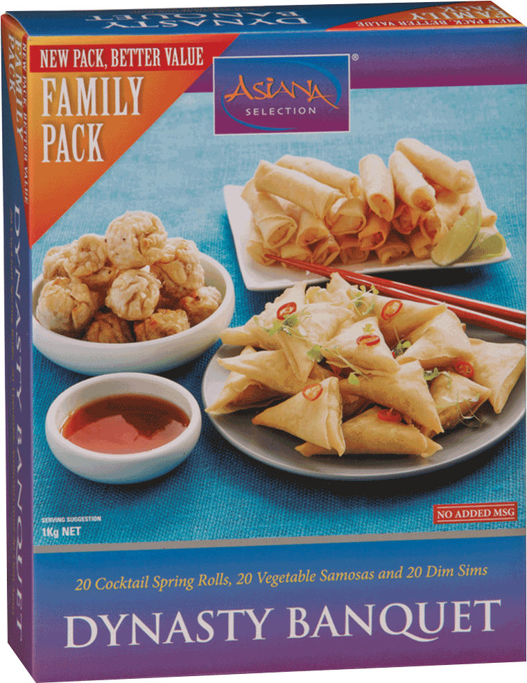 An Authentic Asian Banquet Of Cocktail Spring Rolls, - Asiana Dynasty Banquet Selection Value Pack 1kg (1024x1024), Png Download