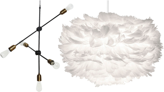 Pendant Lamps - Mia Light Feder Hänge Leuchte Ø350mm/ Design/ Weiß/ (600x315), Png Download
