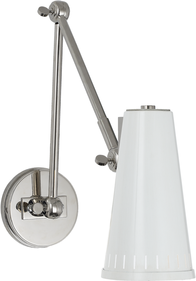 Bronze Swing Arm Lamp Extendable Wall Sconce Wall Hanging - Visual Comfort Tob 2066pn-aw Thomas O'brien Modern (936x936), Png Download