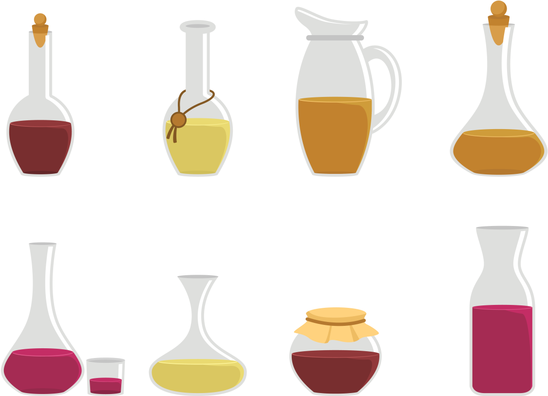 Wine Bottle Vector Png Download - Decanter (1400x980), Png Download