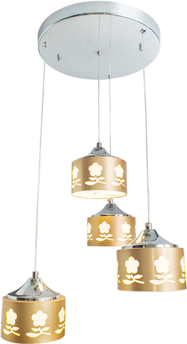 H506 Flower Gold - Pendant Light (600x600), Png Download