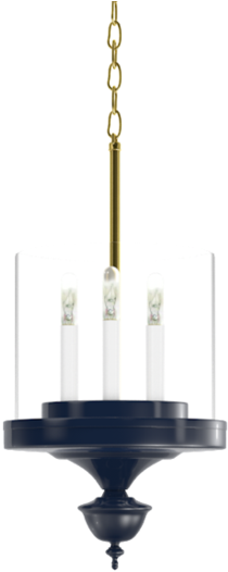 Little Greenwich Hanging Pendant With Brass - Chandelier (915x915), Png Download