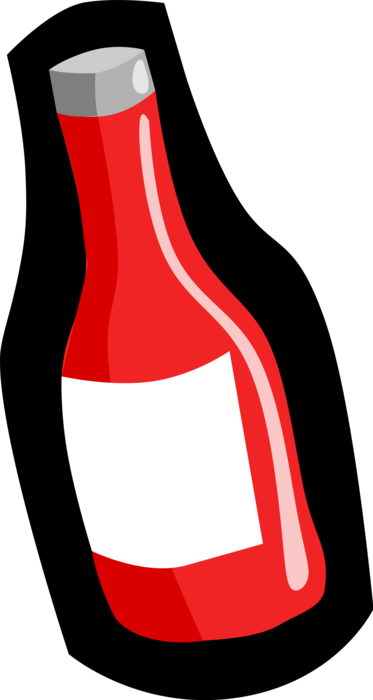 Vector Illustration Of Condiment Ketchup Sauce - Illustration (373x700), Png Download