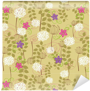 Seamless Dandelion And Flower Wallpaper Wallpaper • - Wallpaper (400x400), Png Download