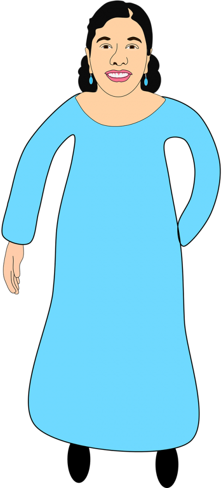 Asian Indian,comic Vector Graphics - Indian Woman Character Png (500x1000), Png Download