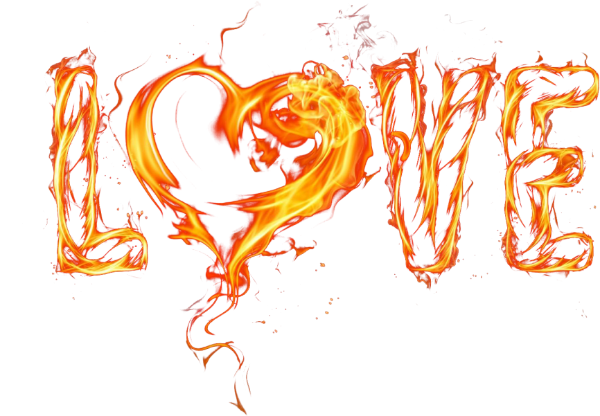 Love - Love In Fire Png (1000x655), Png Download