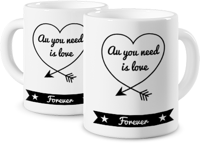 Photo Mug Coloured Mug Love Forever - Love (540x407), Png Download