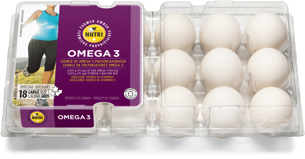 Omega 3 Large White Eggs - Omega 3 Eggs (1200x600), Png Download