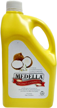 Medella Premium Coconut Cooking Oil > - Bottle (347x420), Png Download