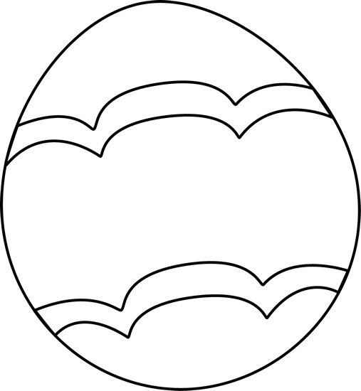 Black And White Decorated Easter - Black And White Easter Egg Clip Art (507x550), Png Download
