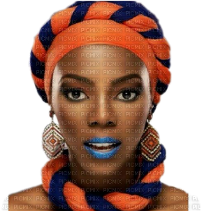 Woman Face Africa Bp - Dress With African Scarf (400x300), Png Download