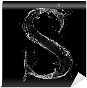 Water Splashes Letter Isolated On Black Background - Illustration (400x400), Png Download