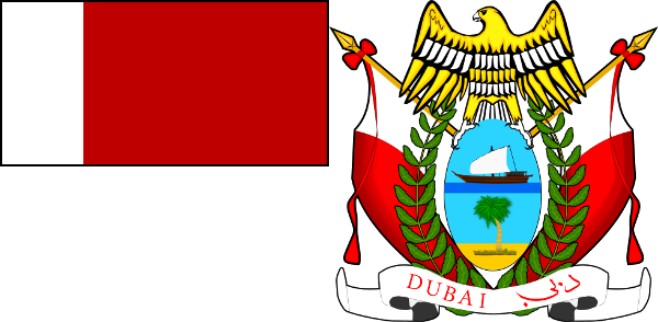 Dubai Flag & Coat - Dubai Emblem (600x294), Png Download