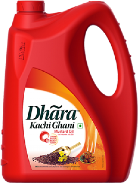 Dhara Kachhi Ghani Mustard Oil, 5 Liter Bottle - Price Of Dhara Mustard Oil (800x800), Png Download