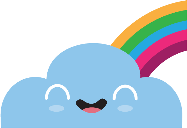 Cute Cloud Rainbow - Music (618x618), Png Download