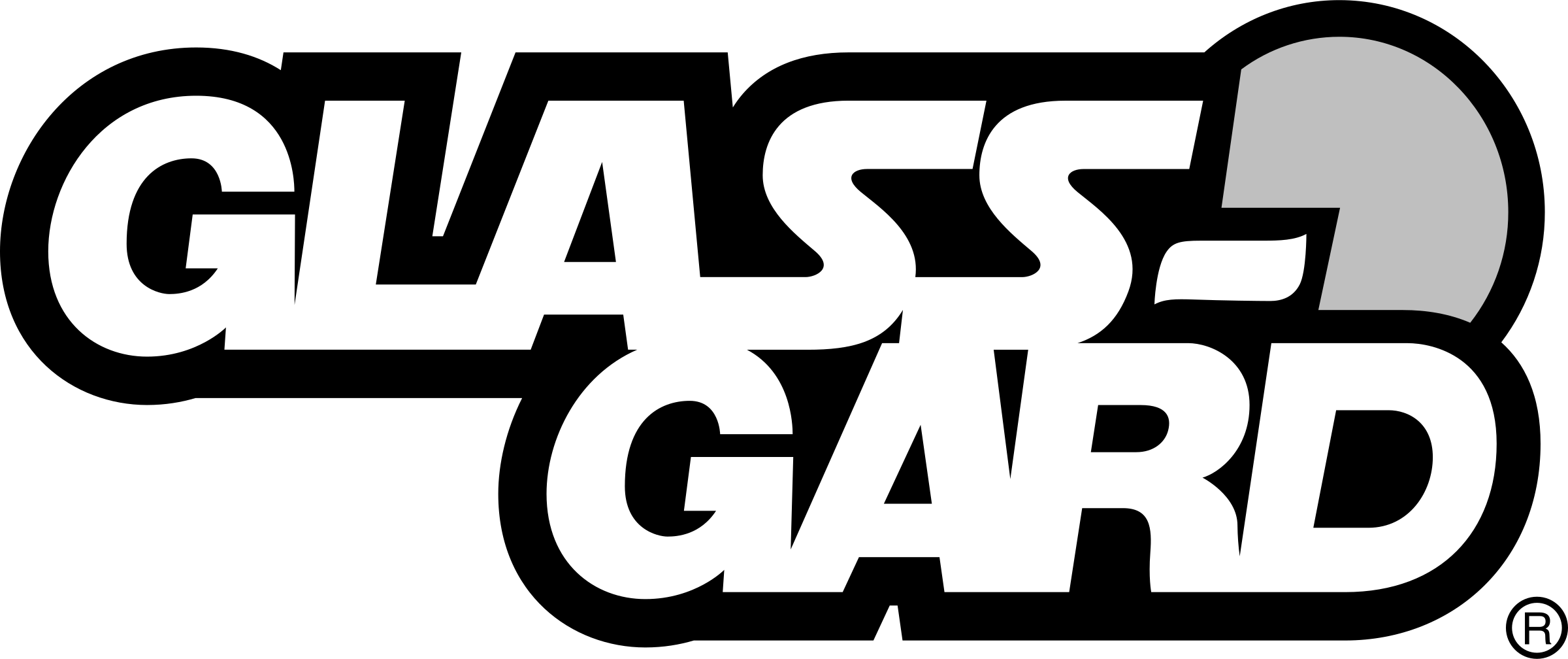 Glass Gard Logo Png Transparent - Glass Gard (2400x1008), Png Download