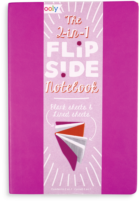 Flipside Double Sided Notebook - Ooly - The Flipside Double Sided Notebook - Hot Pink (800x800), Png Download