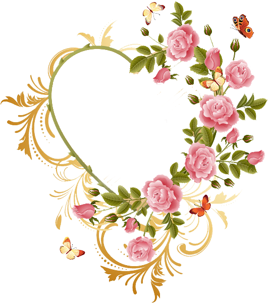 Heart Frame Png - Happy Rose Day Yellow Rose (552x617), Png Download