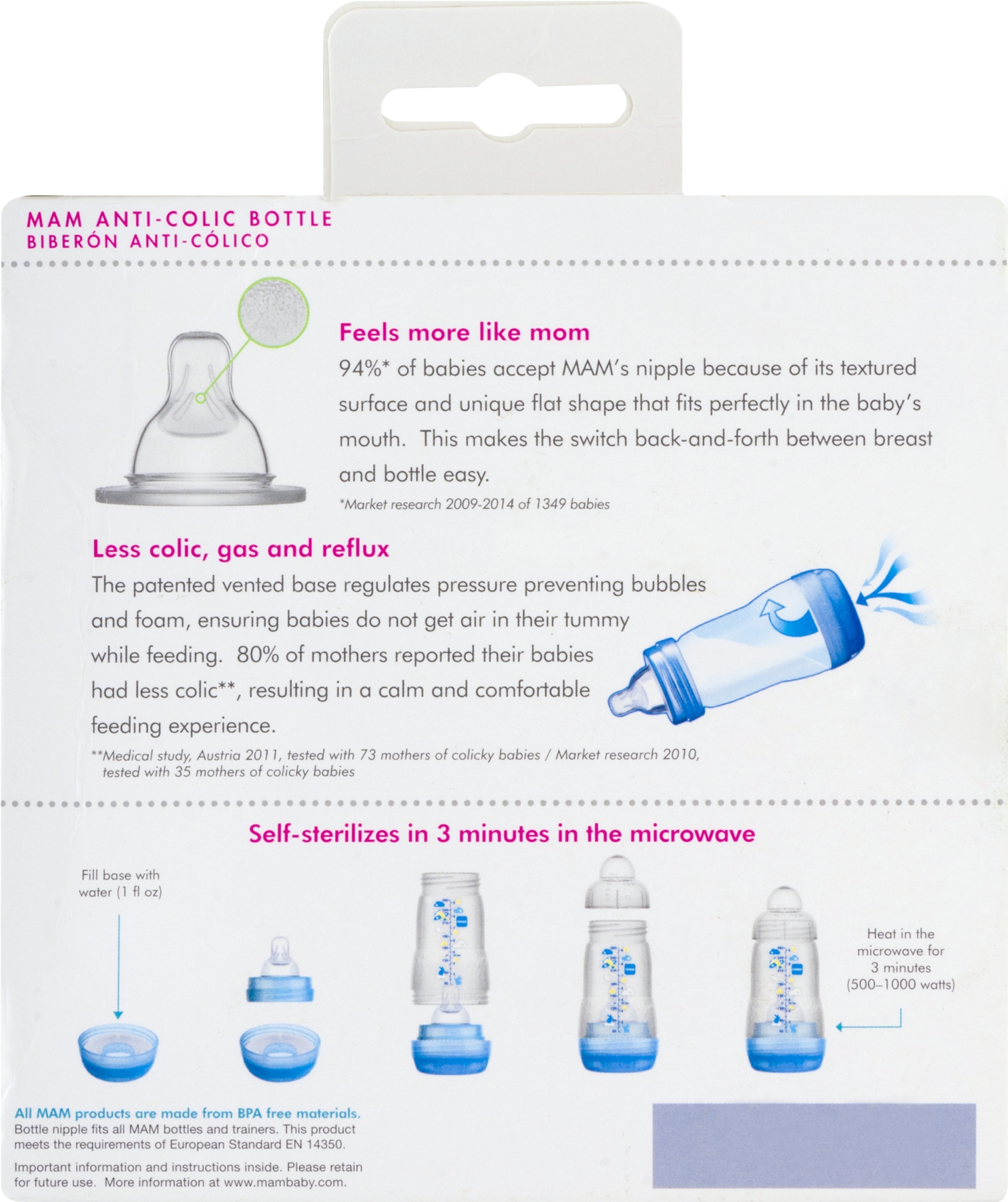 mam microwave bottle self sterilizer