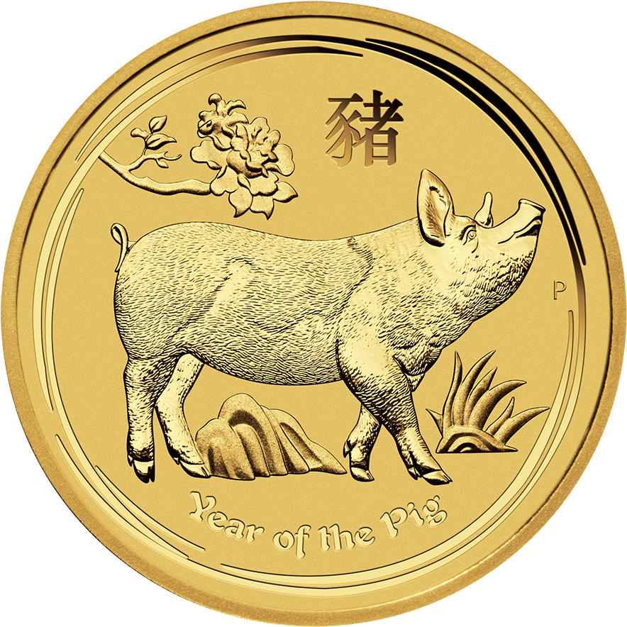 2019 Australian Lunar Pig 1/2oz Gold Coin - Year Of The Dog Gold Coin (900x900), Png Download