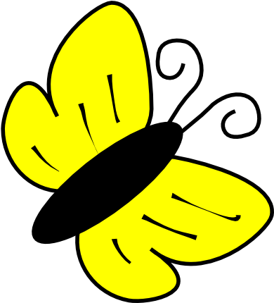 Yellow Butterfly Clipart Png (600x498), Png Download