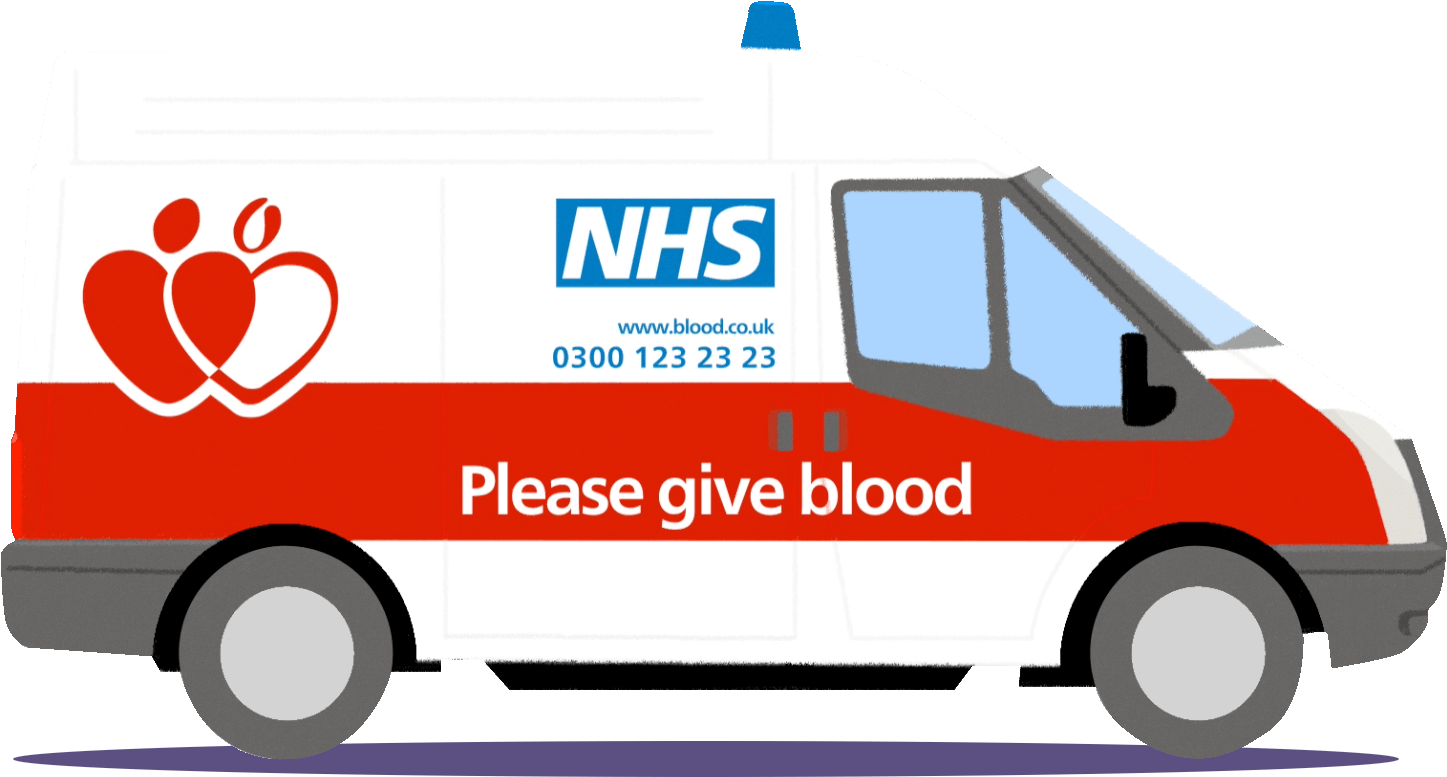 Nhs Give Blood Van - Blood Donation Car (1542x928), Png Download