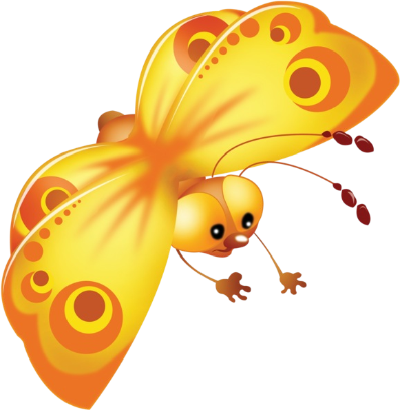 Clipart Resolution 600*600 - Butterfly Cartoon Variation Clipart (600x600), Png Download