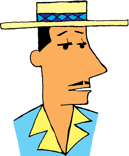 Man In Hat - Man With A Hat Clipart (455x550), Png Download