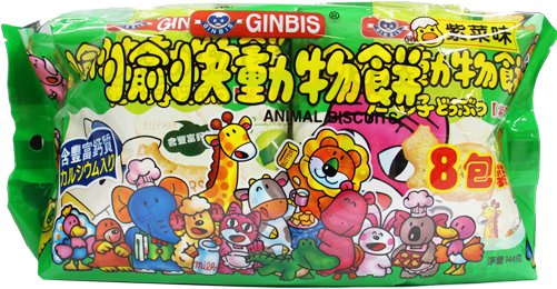 Ginbis Biscuit Dream Animals Seawed 8 Pack - Ginbis Animal Biscuit-butter (500x500), Png Download