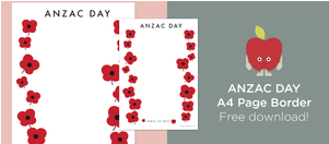 A Page Border Template That Can Be Printed And Photocopied - Anzac Day (300x450), Png Download
