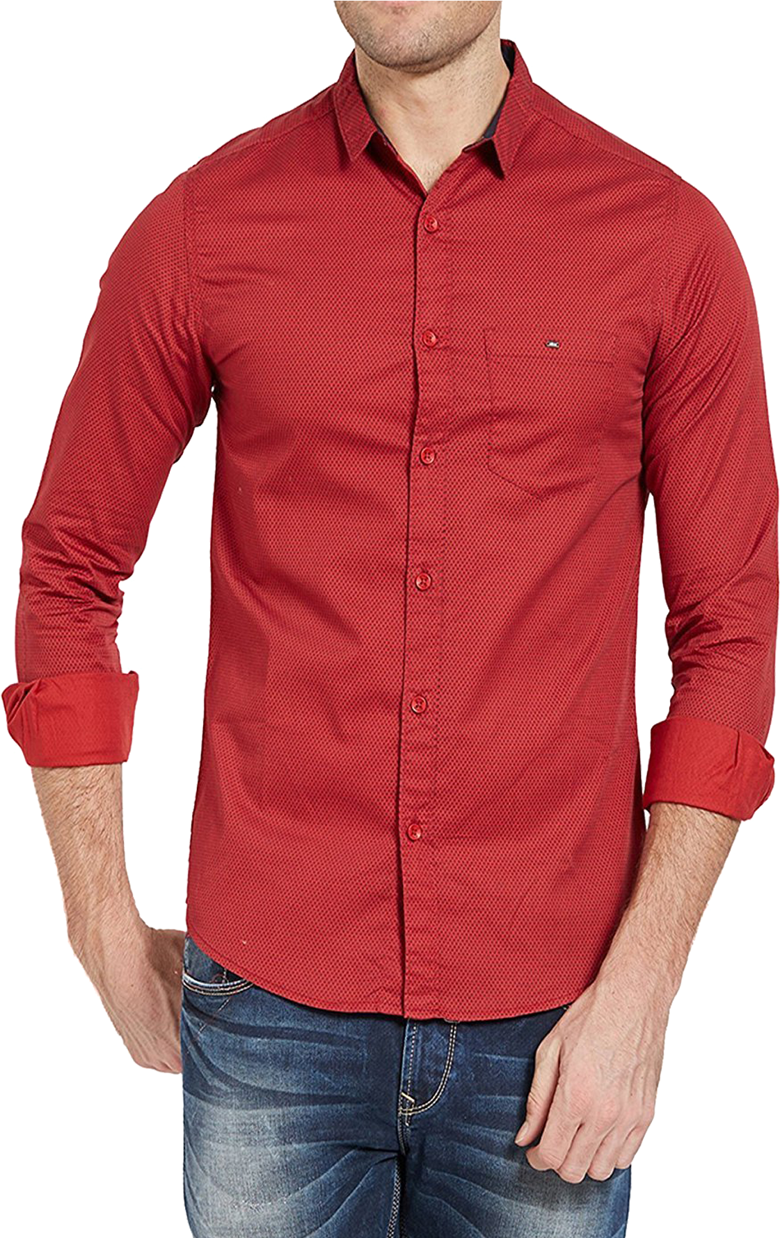 Casual Shirt - Mens Red Quarter Zip Sweater (1333x1778), Png Download