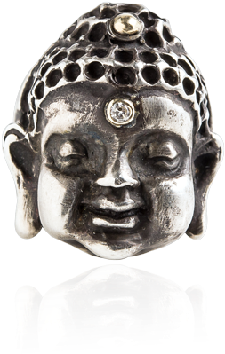 Buddha Ring In Sterling Silver With Diamond Third Eye - Skull (600x600), Png Download