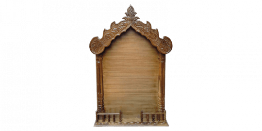 Wooden Temple Frame With Peacock Motifs On Two Sides - Peafowl (540x270), Png Download