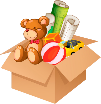 Una Caja De Juguetes (400x414), Png Download