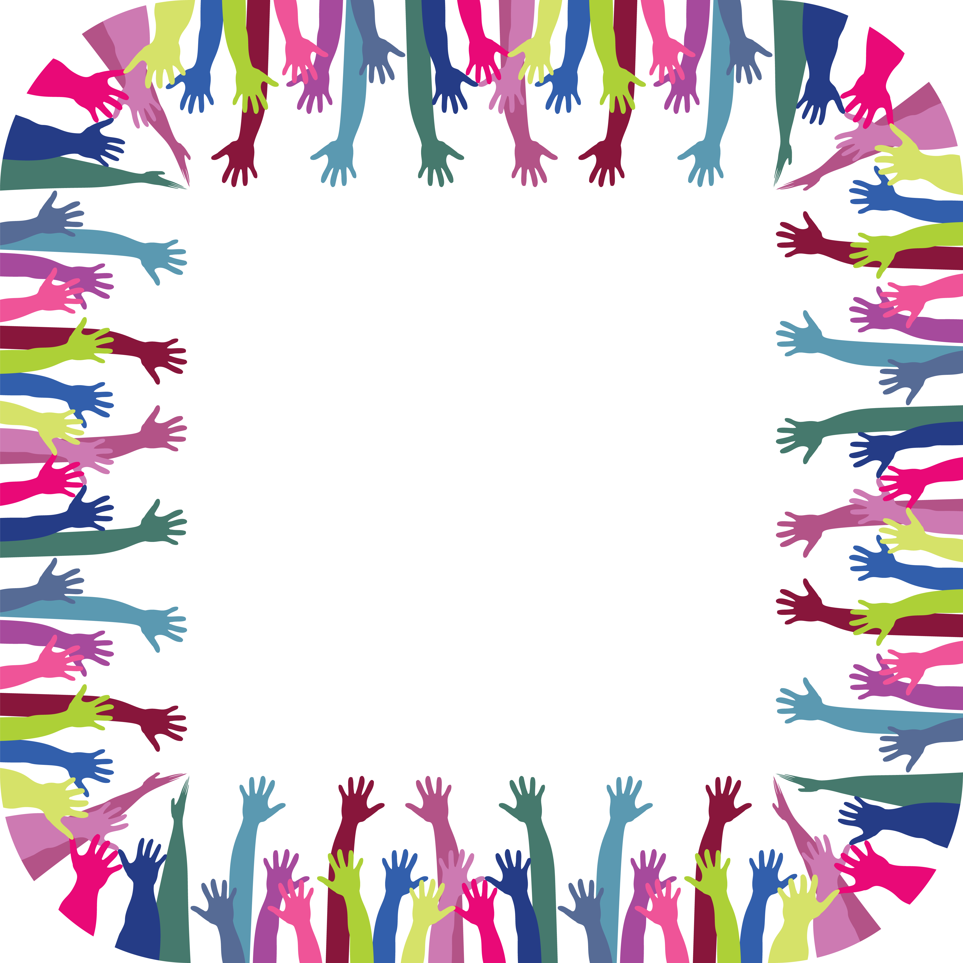 Free Clipart Of A Frame Of Hands - Frame Of Hands (4000x4000), Png Download